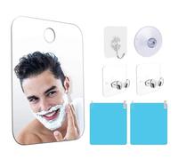 Miroir de rasage Miroir de douche Tenture murale avec crochet Film antibuée Salle de bain