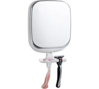 Miroir De Rasage Sans Buée Pour Salle De Bain, Miroirs De Douche À Succion Pour Rasage Anti-Buée Avec Maintien Du Rasoir, Non Perçant Et Amovible, Résistant À L'eau Et Aux Chocs, Blanc