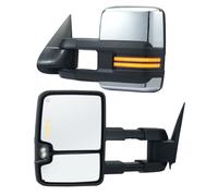 Miroir de remorquage VEVOR, set de paire gauche et droite pour Chevrolet Silverado (2003-2007)/GMC/Cadillac, miroir de remorquage chauffant électriquement avec clignotant, système de rabattement téles