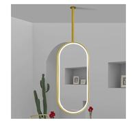 Miroir De Salle Bain Ovale Monté Au Plafond avec Éclairage LED À Luminosité Réglable - Convient Aux Entrées, Hôtels, Chambres Et Salles Bains(Gold,50x90cm)
