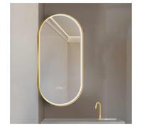 Miroir De Salle Bain Rotatif À 360°, Miroir Maquillage Anti-buée D'angle Avec Rétroéclairage Et Lumières LED, Indicateur Sensible La Température For Salles Bains Chambres Coucher(Gold,40x90cm)