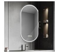 Miroir De Salle Bain Rotatif À 360°, Miroir Maquillage Anti-buée D'angle Avec Rétroéclairage Et Lumières LED, Indicateur Sensible La Température For Salles Bains Chambres Coucher(Black,60x90cm)
