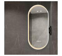 Miroir De Salle Bain Rotatif À 360°, Miroir Maquillage Anti-buée D'angle Avec Rétroéclairage Et Lumières LED, Indicateur Sensible La Température For Salles Bains Chambres Coucher(Silver,40x90cm)