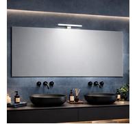 Miroir de salle de bain 120x60 avec lampe à led chromée 30cm