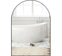 Miroir de salle de bain 50 x 70 cm Miroir avec film anti-éclats, miroir de salle de bain avec cadre en aluminium, miroir mural pour salle de bain, chambre à coucher, noir Aosom