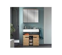 xonox.home Canu Armoire de Salle de Bain avec Miroir, en Basalte Gris NB. /chêne Artisanal, env. 80 x 73 x 21 cm