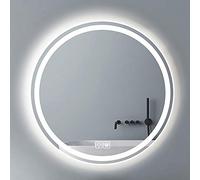 Miroir de salle de bain à LED à intensité variable - Miroir mural rond éclairé avec interrupteur tactile, 3 couleurs de lumière, étanchéité IP44 pour un éclairage amélioré et un éclairage amélioré