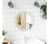 Miroir de Salle de Bain à LED Courtoisie Maquillage Intérieur Rond vidaXL