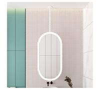 Miroir de salle de bain à LED - Miroir de courtoisie ovale flottant avec lumières, 40 x 70 cm, miroir décoratif au-dessus de l'évier - Design moderne blanc pour salle de bain élégante