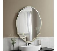 Miroir de salle de bain à LED style baroque français à intensité variable - 3 couleurs - Or antique - Interrupteur tactile - Miroir de maquillage élégant et décoratif pour la maison (champagne)
