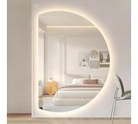Miroir de salle de bain anti-Fog intelligent avec miroir de vanité de maquillage à 3 couleurs éclairé éclairé et demi-lune avec interrupteur tactile, défoggage, HD, brisé (à droite, 100 cm / 39)