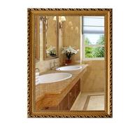 Miroir de Salle de Bain Antique, Cadre Rectangulaire en Bois, Miroir Décoratif Baroque Français pour Salon, Couloir, Maison de Campagne(Gold,60x80CM/24x31in)