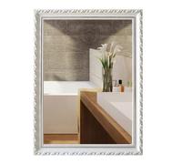 Miroir de Salle de Bain Antique, Cadre Rectangulaire en Bois, Miroir Décoratif Baroque Français pour Salon, Couloir, Maison de Campagne(White,35x45CM/14x18in)