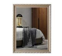 Miroir de Salle de Bain Antique, Cadre Rectangulaire en Bois, Miroir Décoratif Baroque Français pour Salon, Couloir, Maison de Campagne(Champagne,50x70CM/20x28in)