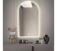Miroir de Salle de Bain arqué à Del pour Mur 32" 40" Miroir de Maquillage Lumineux Anti-buée 48" 51", lumière à intensité Variable 3 Couleurs, éclairage Frontal et arrière, sans ca