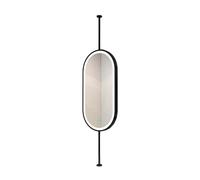 Miroir de Salle de Bain avec éclairage LED et Cadre en métal, Montage au Plafond, pour Salle de Bain (Noir, 50 x 100 cm)