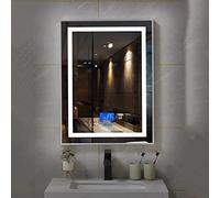 Miroir de salle de bain avec éclairage LED - Haut-parleur Bluetooth, contrôle tactile, 3 couleurs variables, montage mural, miroir lumineux pour salle de bain moderne 50 x 70 cm