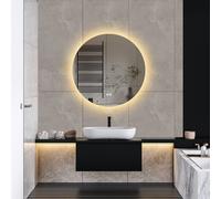 Miroir de salle de bain avec éclairage Rond 80cm miroir mural LED Rond 3000K/4000K/6000K tactile+variable+antibuée IP44 étanche Simple Installer Miroir de salle de bain avec éclairage Économie d'énerg