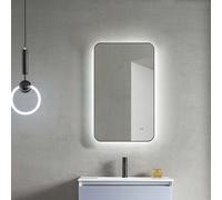 Miroir de salle de bain avec éclairage TALOS LED ALVITO noir mat 70x43 cm - miroir avec fonction Hand Wave Sensor - adapté aux pièces humides grâce au cadre en aluminium