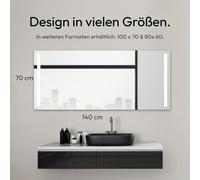 Miroir de salle de bain avec éclairage TALOS Light - miroir de salle de bain 160 x 70 cm - avec découpe lumineuse rétroéclairée - couleur lumière blanc neutre