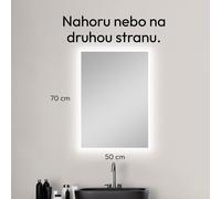 Miroir de salle de bain avec éclairage TALOS - miroir de salle de bain 50 x 70 cm - miroir LED avec cadre lumineux - adapté aux pièces humides grâce au cadre en aluminium