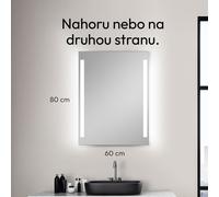 Miroir de salle de bain avec éclairage TALOS Miroir de salle de bain LED avec éclairage 80 x 60 cm - adapté aux pièces humides grâce au corps en aluminium - blanc neutre