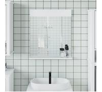 vidaXL Miroir de salle de bain BERG avec étagère bois massif blanc
