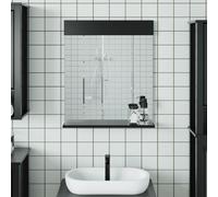 vidaXL Miroir de salle de bain BERG avec étagère en bois massif blanc