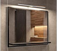 Miroir de Salle de Bain avec LED éclairage et étagère, Nero 60x50 cm Meuble Salle de Bain éclairage LED 4000 K, Miroir-LED-Salle-de-Bain et étagère, IP44 Étanchéité