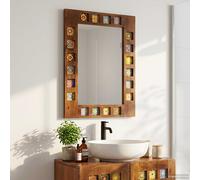 Vidaxl Miroir De Salle De Bain Avec Stockage Noyer 50 X 70 X 3 Cm