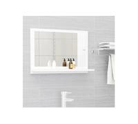 vidaXL Miroir de salle de bain Blanc en bois d'ingénierie 60 x 10,5 x 37 cm