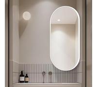 Miroir de salle de bain d'angle - Miroir mural ovale en métal avec support pivotant - Design anti-explosion parfait pour le maquillage et l'installation d'angle - Décoration de salle de bain élégante