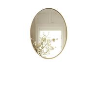 Miroir de salle de bain doré, forme ovale, décoration murale, jaune
