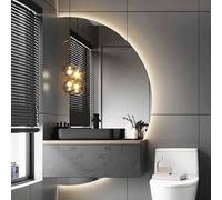 Miroir de salle de bain éclairé à DEL sans buée avec contrôle tactile, éclairage à intensité variable pour coiffeuse, design incassable pour améliorer la sécurité dans l'entrée