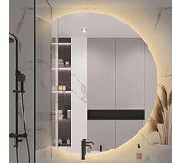 Miroir De Salle De Bain éclairé par LED, Miroir De Courtoisie Mural Rétroéclairé, Miroir De Maquillage Intelligent en Forme d'art, Miroir Lumineux, Left Cut [Warm Light], 500mm
