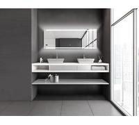 Miroir de salle de bain éclairé Talos King 160 x 60 cm Miroir mural - miroir cosmétique éclairé - horloge digitale intégrée - cadre en aluminium de haute qualité avec interrupteur tactile - miroir lum