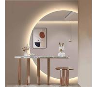 Miroir de Salle de Bain en 3 Couleurs 51 "/ 130 cm Half Moon Large Makeup Makup Miroir Miroir Anti-Fog Backlit à l'épreuve de l'entreprise pour décoration d'entrée (Gauche, 28 *