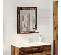 Miroir de Salle de Bain en Bois Vieilli 50x12x60 cm en Bois Reconstitué