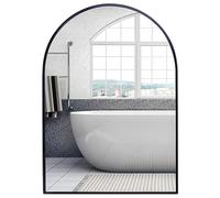 Miroir De Salle De Bain en Forme D'arche, Miroir Mural, Cadre en Métal, Miroir De Courtoisie Mural Arqué, pour Entrée, Salle De Bain, Chambre, Salon, Couloir(Black,40x60CM/15.7x23.6IN)