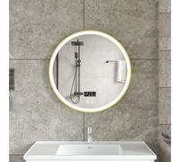 Miroir de salle de bain - Gold - 60cm de diamètre, anti-condensation, WiFi, 30W