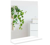 Miroir de salle de bain - HOMCOM - avec étagère de rangement - pour salon, chambre - 50 x 12 x 60 cm - blanc