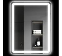 Miroir de salle de bain - HOMCOM - éclairage LED - 3 couleurs lumière, dimmable, antibuée - verre trempé - 60 x 80 cm - argent