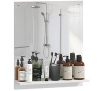 Miroir de salle de bain - HOMCOM - étagère de rangement - 50 x 60 cm - style moderne - pour chambre, entrée, couloir - blanc