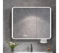 Miroir de salle de bain intelligent à LED avec fonction anti-buée Design moderne en aluminium Interrupteur tactile Miroir de maquillage éclairé Parfait pour la maison et le salon