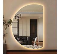 Miroir de salle de bain intelligent anti-buée avec rétroéclairage LED à intensité variable, design mural sans cadre pour coiffeuse d'intérieur moderne