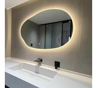 Miroir de salle de bain intelligent LED antibuée HD à intensité variable 3 températures de couleur 60 x 90 cm Parfait pour les salles de bains modernes et l'application de maquillage