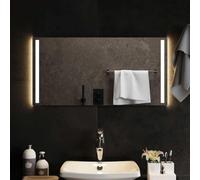 Miroir de salle de bain LED 80 x 40 cm en verre avec protection d'eau IP65, port USB, montage mural, éclairage pour salle de bain, chambre à coucher, couloir, maquillage et rasage