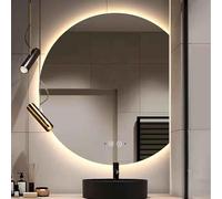 Miroir de salle de bain LED à intensité variable 100 cm sans cadre, anti-buée, toucher intelligent, 3 options de couleur, design droit, parfait pour la décoration de la maison