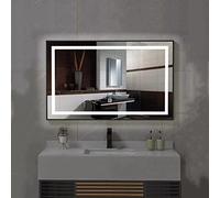 Miroir de salle de bain LED avec Bluetooth, contrôle tactile, 3 couleurs variables, miroir mural éclairé (60 x 80 cm) - Parfait pour le maquillage et les appels