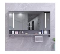 Miroir de salle de bain LED avec étagère de rangement anti-buée mural 60 x 75 cm - Design moderne anti-buée parfait pour la décoration de la maison et un usage quotidien